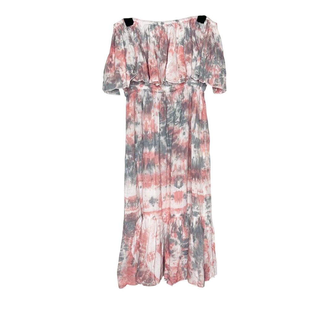 NWT Tiare Hawaii Tie Dye Tube Dress Ruffle Top One Size OS